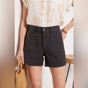 Faherty High Waist Stretch Terry Short Black Women's Shorts Size 26 NWOT